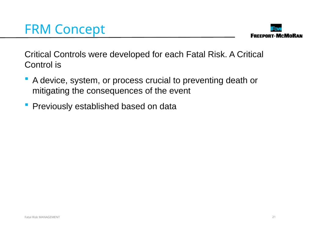 VERSION 2 / JULY 2018 Fatal Risk Management Fatal - slide 21 of 96