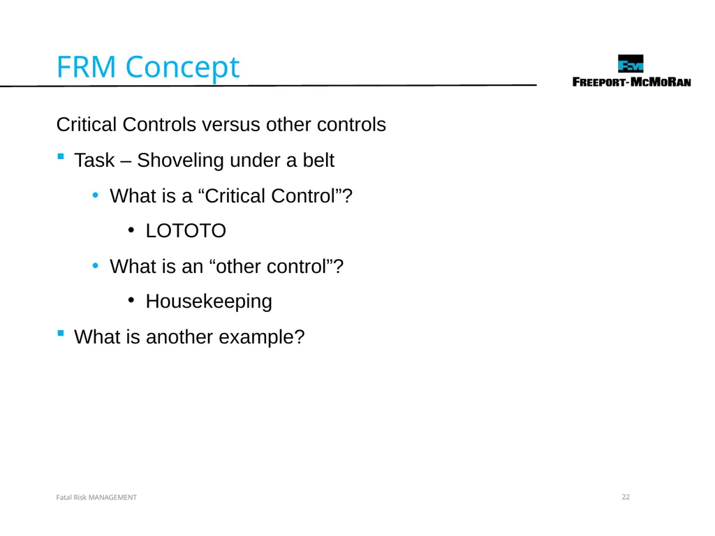 VERSION 2 / JULY 2018 Fatal Risk Management Fatal - slide 22 of 96