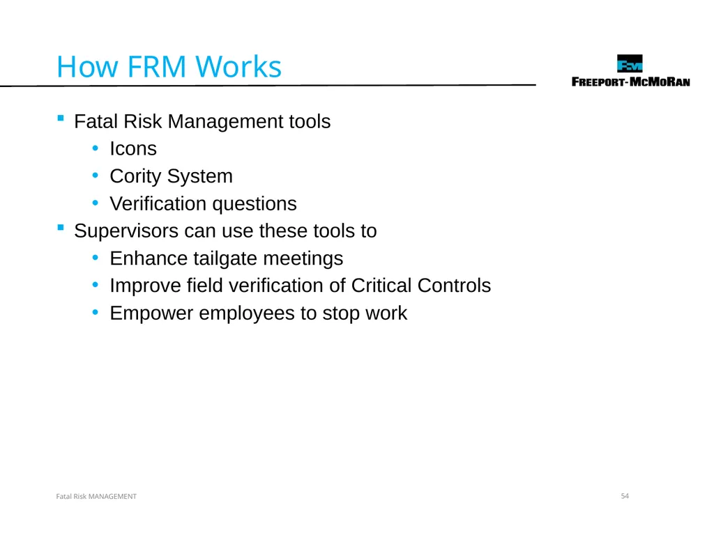 VERSION 2 / JULY 2018 Fatal Risk Management Fatal - slide 54 of 96