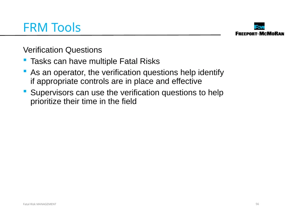 VERSION 2 / JULY 2018 Fatal Risk Management Fatal - slide 56 of 96