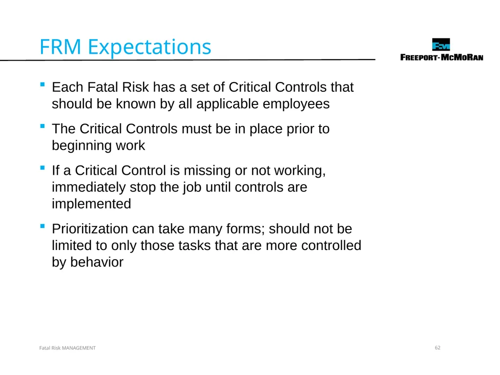 VERSION 2 / JULY 2018 Fatal Risk Management Fatal - slide 62 of 96