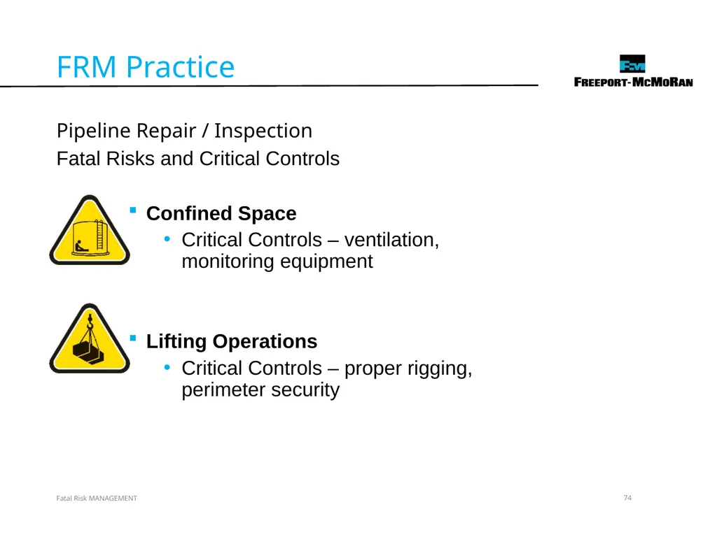 VERSION 2 / JULY 2018 Fatal Risk Management Fatal - slide 74 of 96