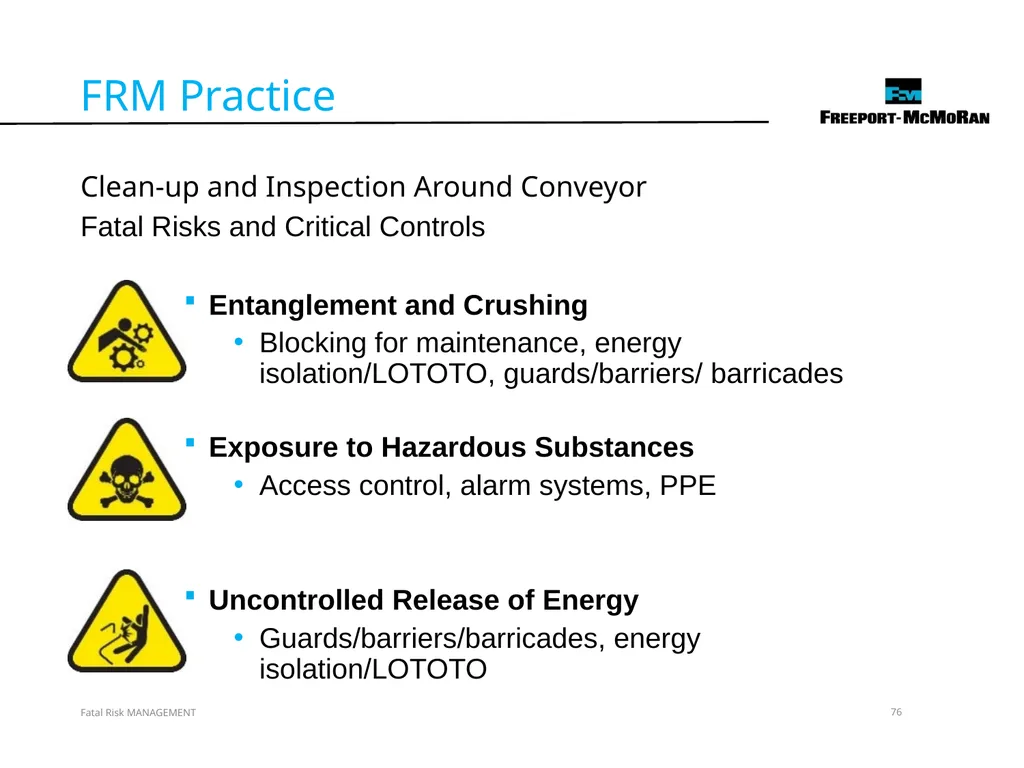 VERSION 2 / JULY 2018 Fatal Risk Management Fatal - slide 76 of 96