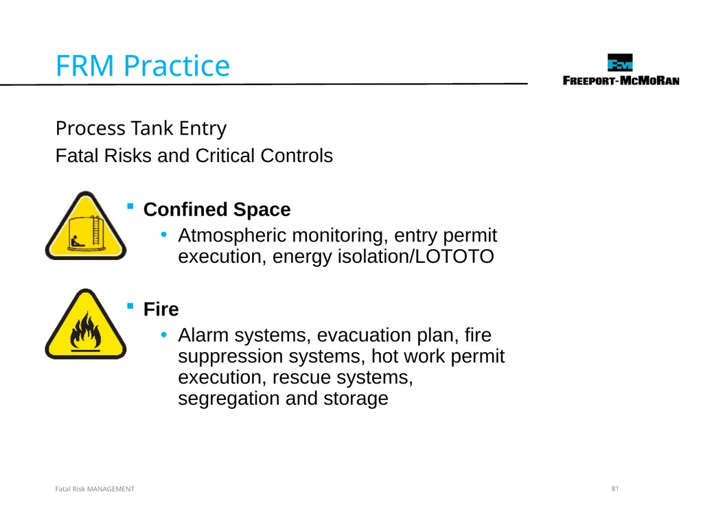 VERSION 2 / JULY 2018 Fatal Risk Management Fatal - slide 81 of 96