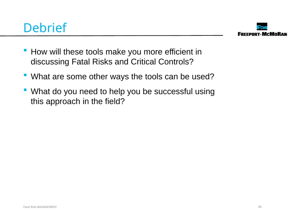 VERSION 2 / JULY 2018 Fatal Risk Management Fatal - slide 86 of 96