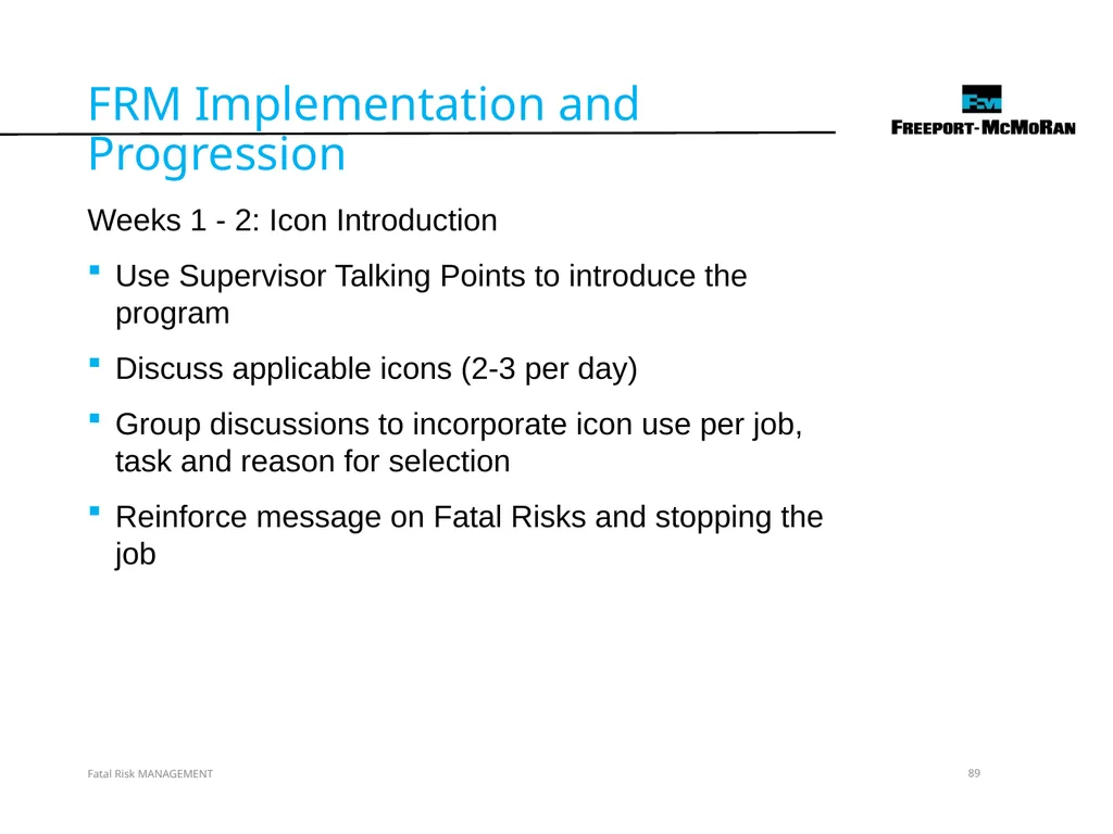 VERSION 2 / JULY 2018 Fatal Risk Management Fatal - slide 89 of 96