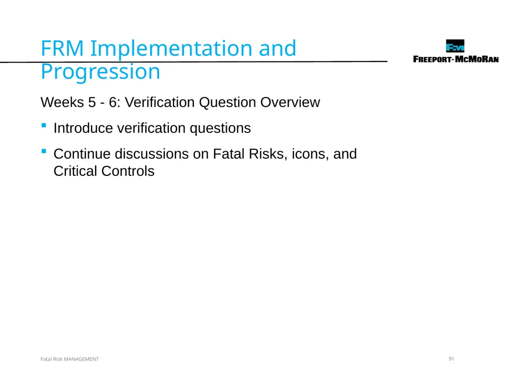 VERSION 2 / JULY 2018 Fatal Risk Management Fatal - slide 91 of 96