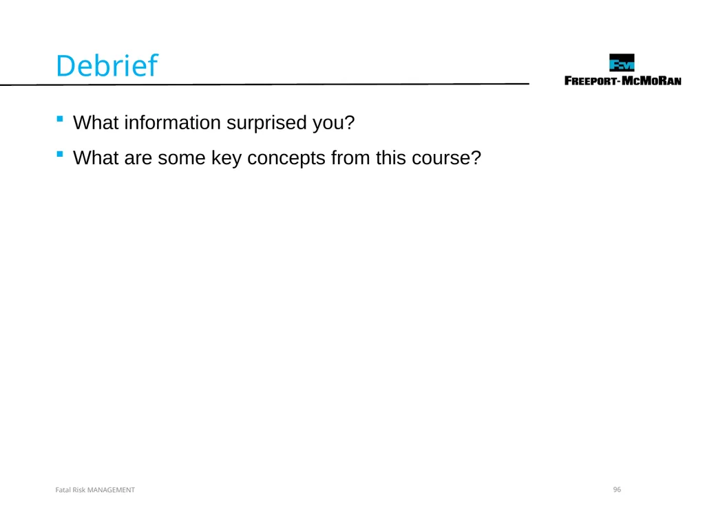 VERSION 2 / JULY 2018 Fatal Risk Management Fatal - slide 96 of 96