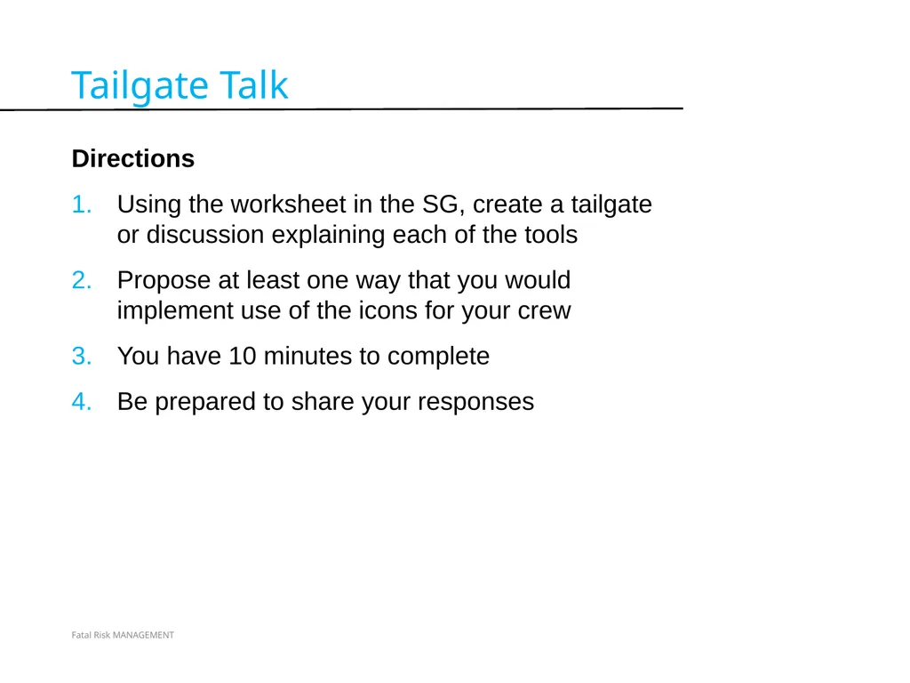 VERSION 2 / JULY 2018 Fatal Risk Management Fatal - slide 93 of 96