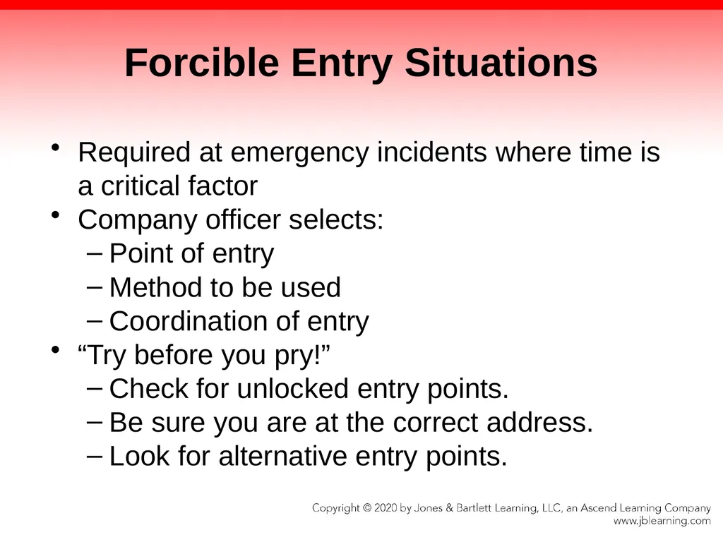 CHAPTER 10 Forcible Entry Knowledge Objectives - slide 13 of 96