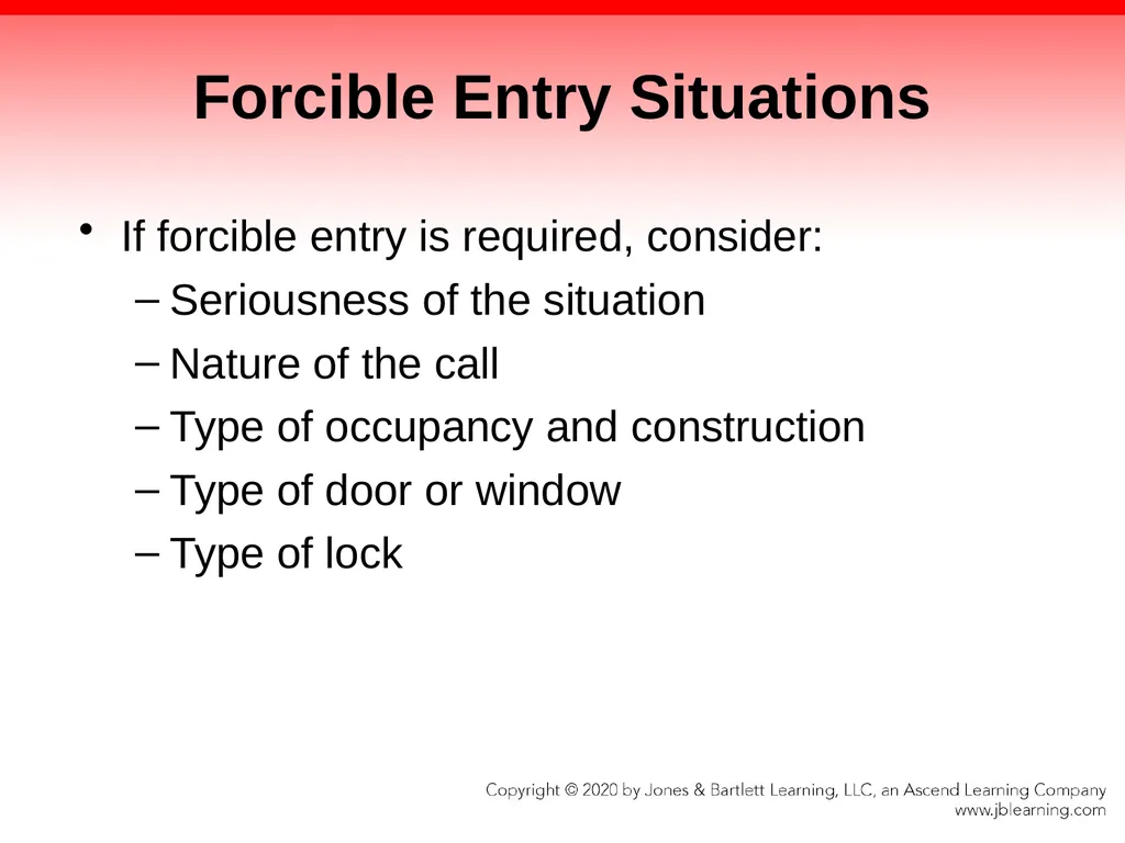 CHAPTER 10 Forcible Entry Knowledge Objectives - slide 14 of 96