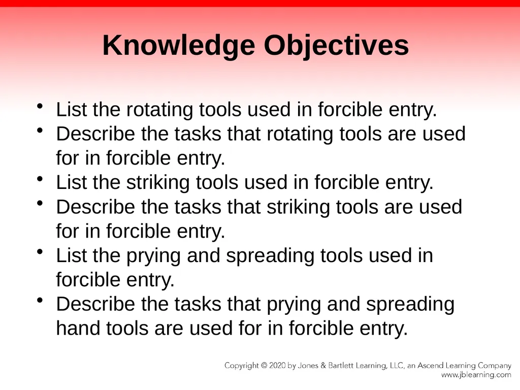 CHAPTER 10 Forcible Entry Knowledge Objectives - slide 3 of 96