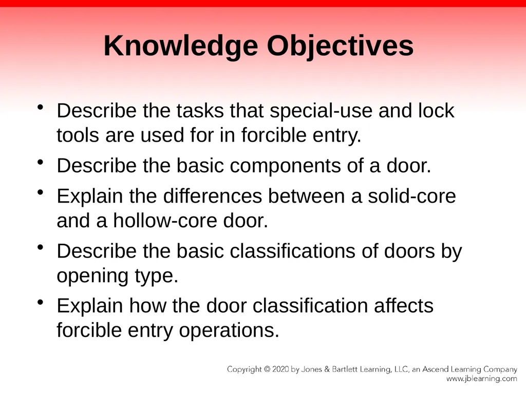 CHAPTER 10 Forcible Entry Knowledge Objectives - slide 5 of 96