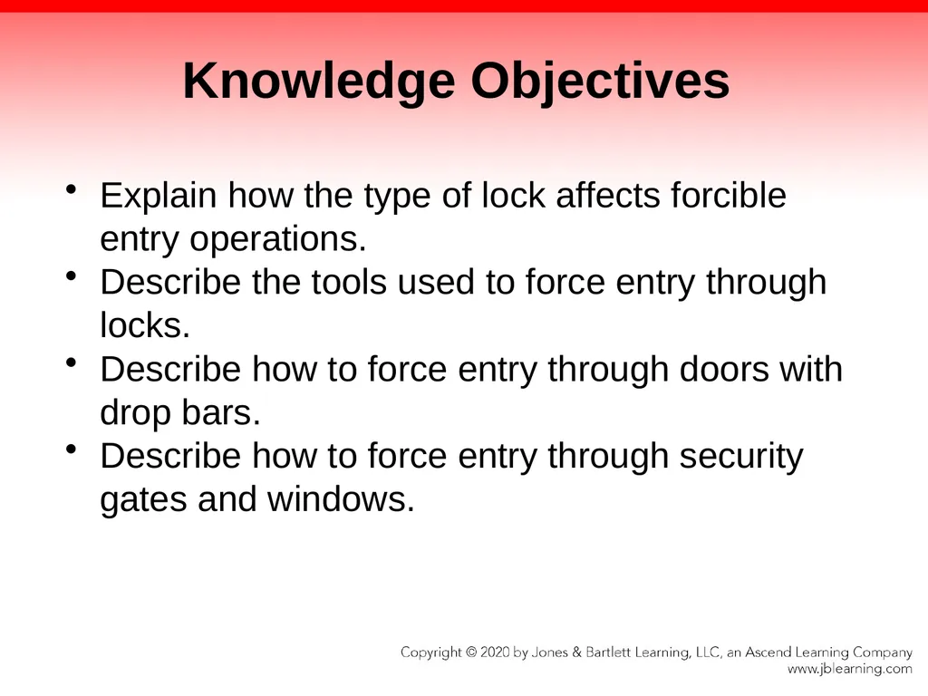 CHAPTER 10 Forcible Entry Knowledge Objectives - slide 7 of 96