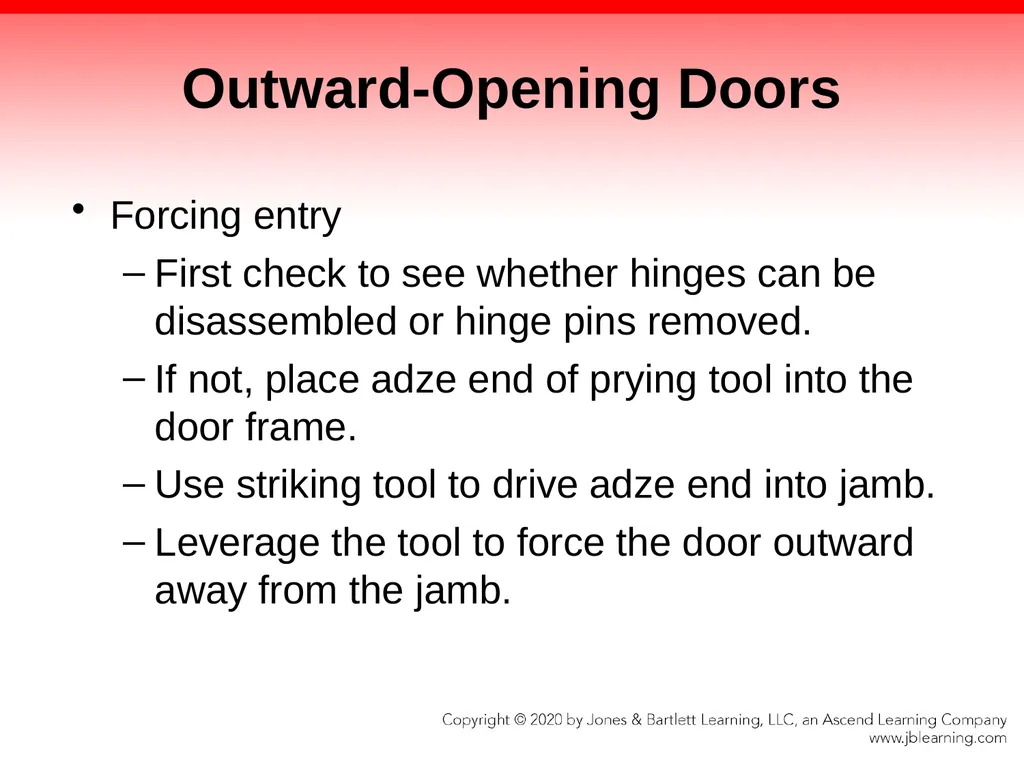 CHAPTER 10 Forcible Entry Knowledge Objectives - slide 43 of 96