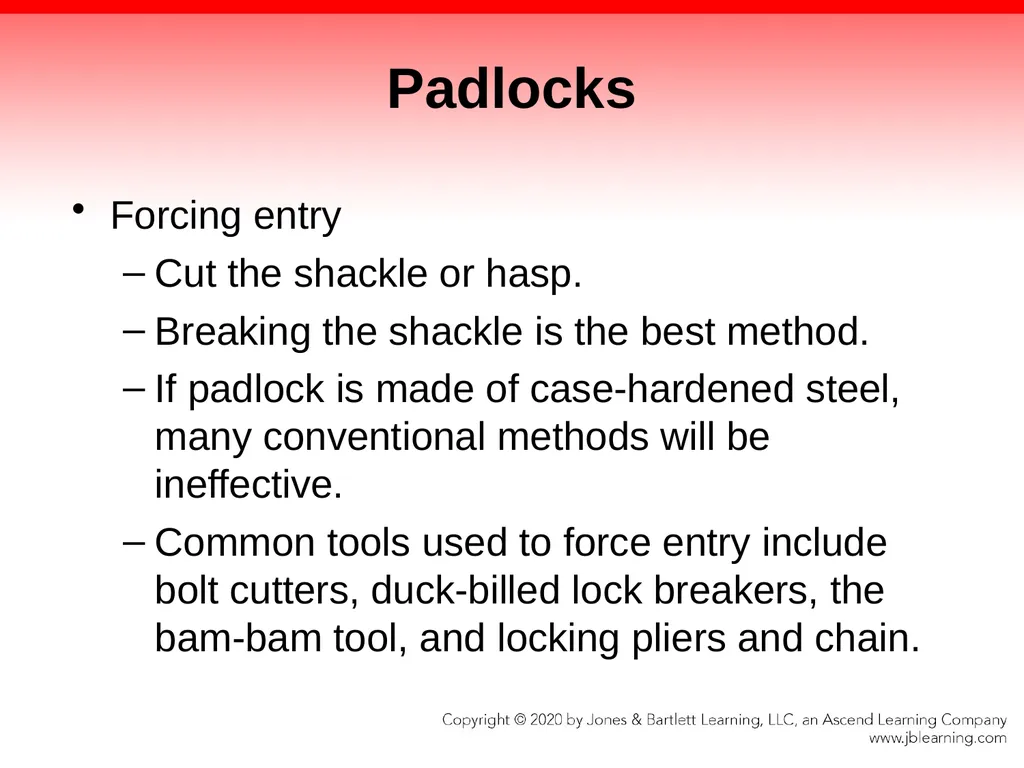 CHAPTER 10 Forcible Entry Knowledge Objectives - slide 74 of 96