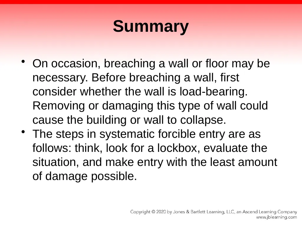 CHAPTER 10 Forcible Entry Knowledge Objectives - slide 96 of 96