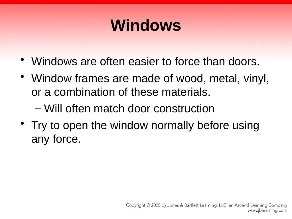 CHAPTER 10 Forcible Entry Knowledge Objectives - slide 50 of 96