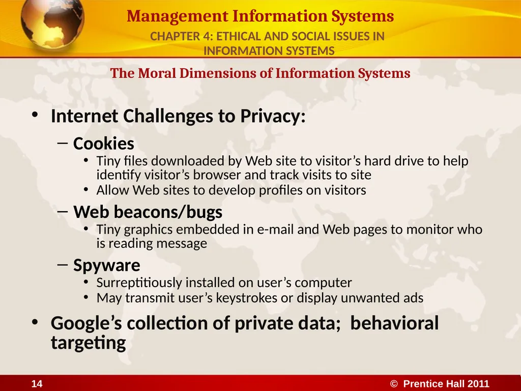 ETHICAL AND SOCIAL ISSUES IN INFORMATION SYSTEMS - slide 14 of 16