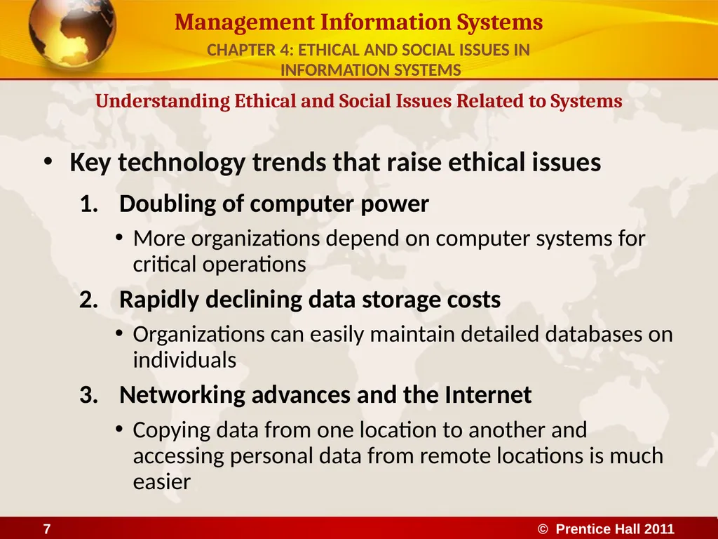 ETHICAL AND SOCIAL ISSUES IN INFORMATION SYSTEMS - slide 7 of 16