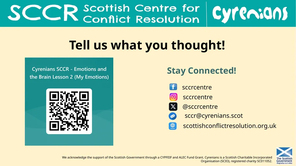 We acknowledge the support of the Scottish - slide 26 of 26