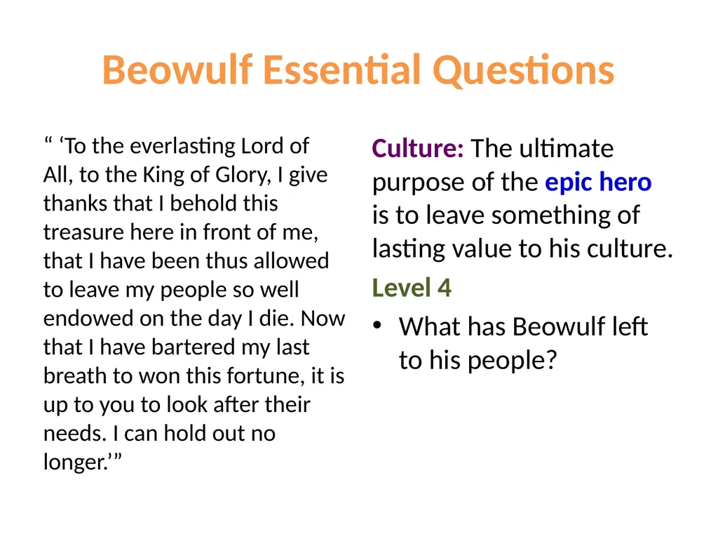 from Beowulf Part Two translated by Seamus Heaney - slide 12 of 14