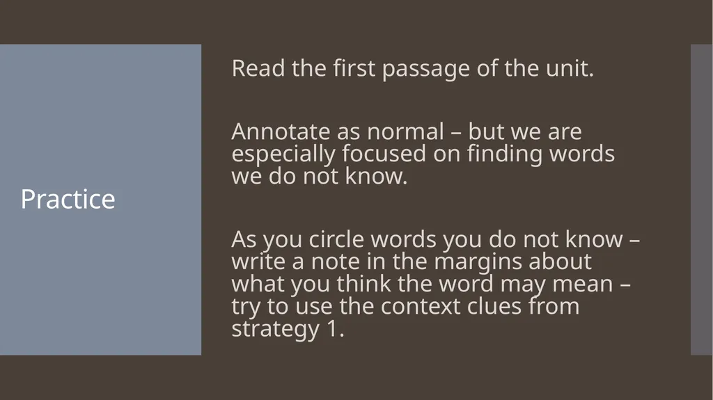 Learning New Vocabulary Unit 3 - Vocabulary Ramos - slide 8 of 15
