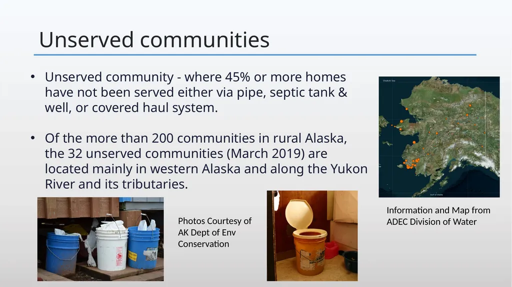 Honeybucket Overview in Rural Alaska Unserved - slide 2 of 23