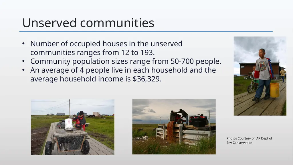 Honeybucket Overview in Rural Alaska Unserved - slide 3 of 23