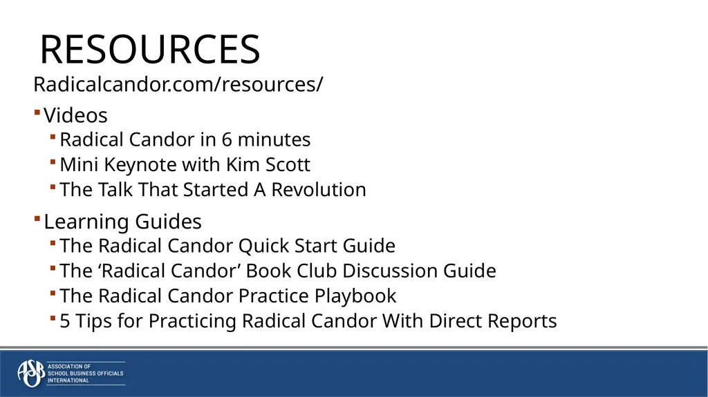 Radical Candor: Candid Conversations to build - slide 31 of 33