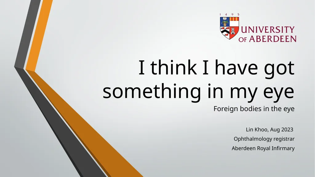 I think I have got something in my eye Foreign - slide 1 of 19
