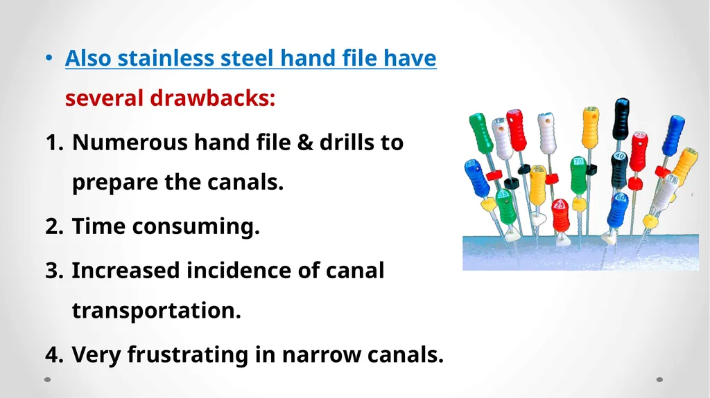 Rotary NiTi File Systems Prof. Dr. Biland MS - slide 4 of 41