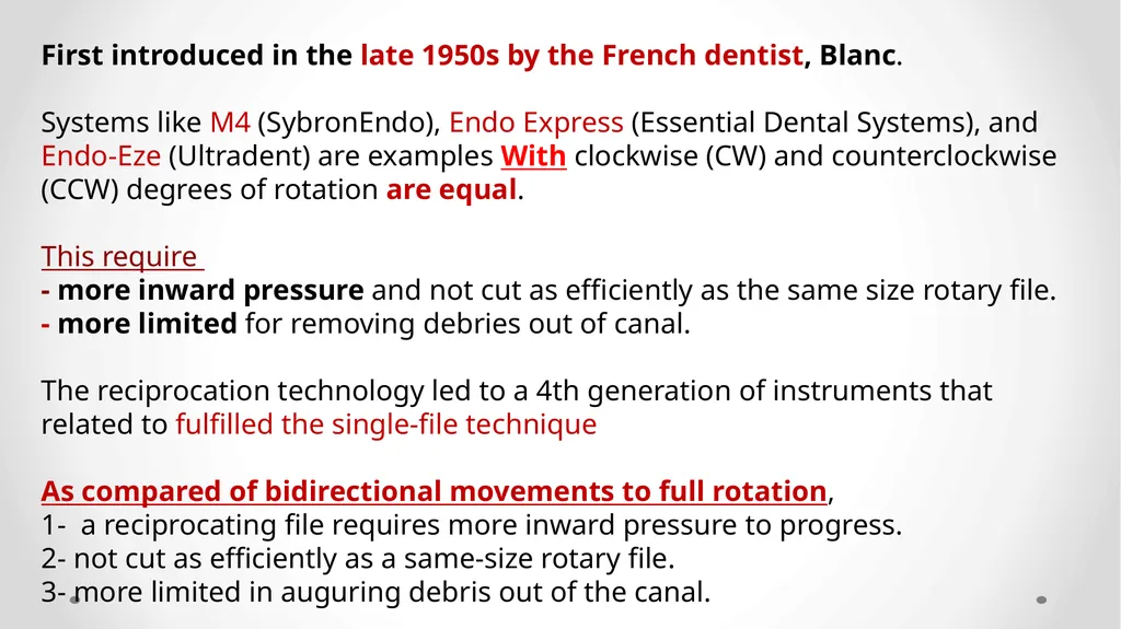 Rotary NiTi File Systems Prof. Dr. Biland MS - slide 31 of 41