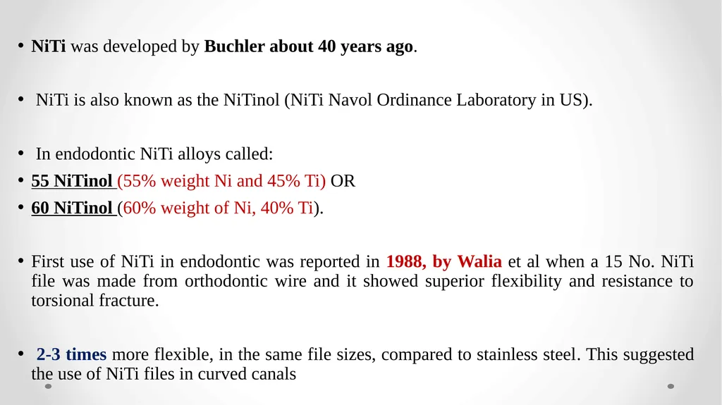 Rotary NiTi File Systems Prof. Dr. Biland MS - slide 5 of 41