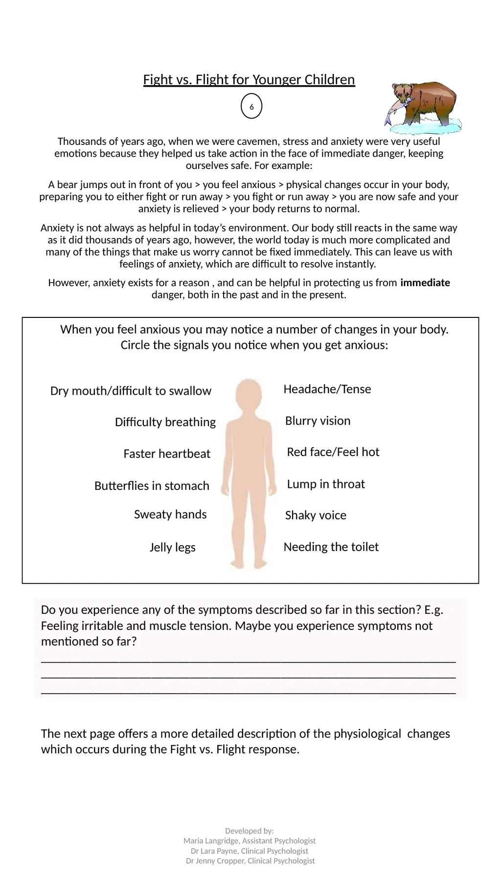 Anxiety Resource Pack Paediatric Psychology - slide 6 of 25