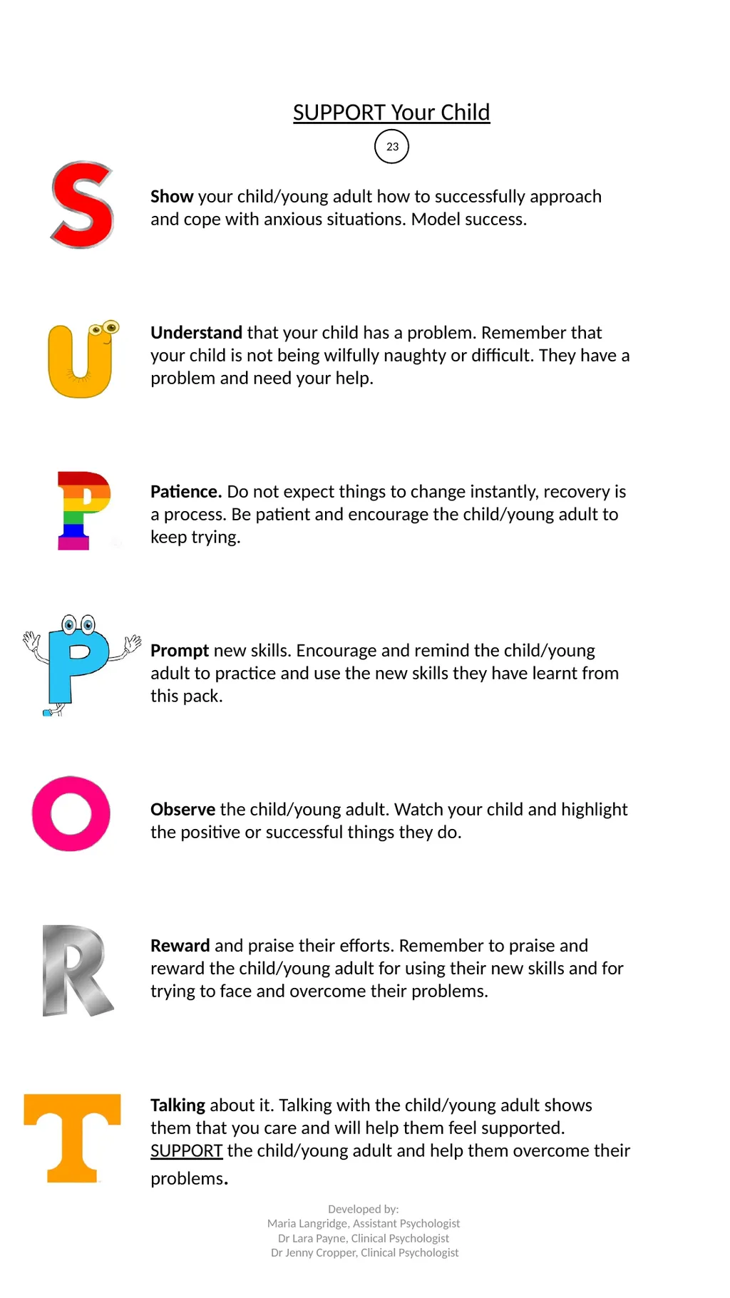 Anxiety Resource Pack Paediatric Psychology - slide 23 of 25