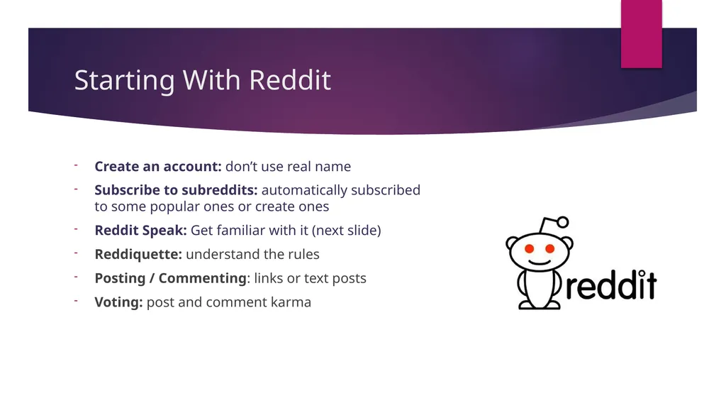 Reddit Overview The Web marketing Guy What is - slide 9 of 12