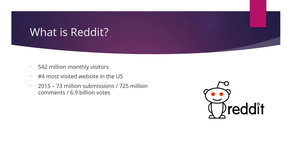 Reddit Overview The Web marketing Guy What is - slide 3 of 12