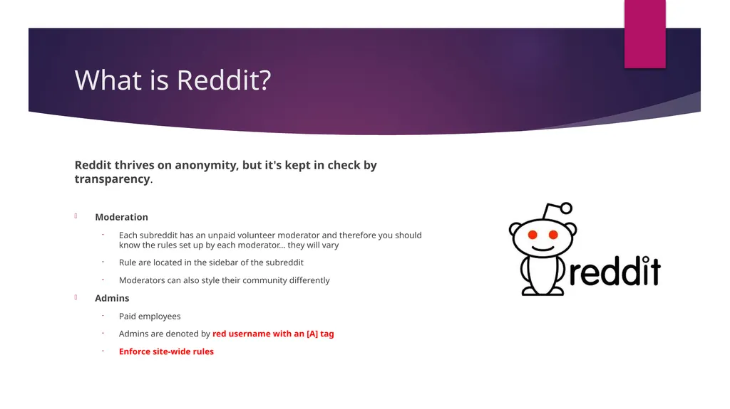 Reddit Overview The Web marketing Guy What is - slide 6 of 12