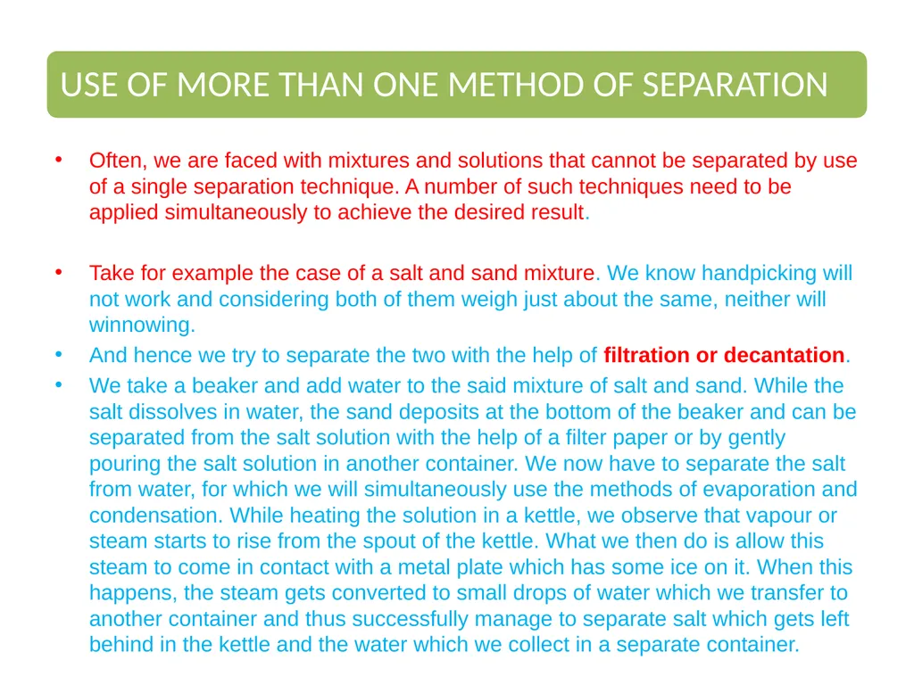 SEPARATION OF SUBSTANCES SCIENCE CLASS 6 - slide 29 of 32