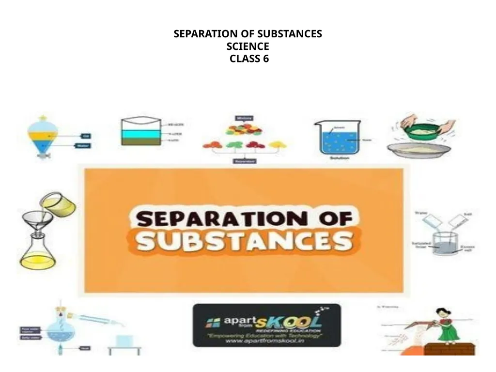 SEPARATION OF SUBSTANCES SCIENCE CLASS 6 - slide 1 of 32