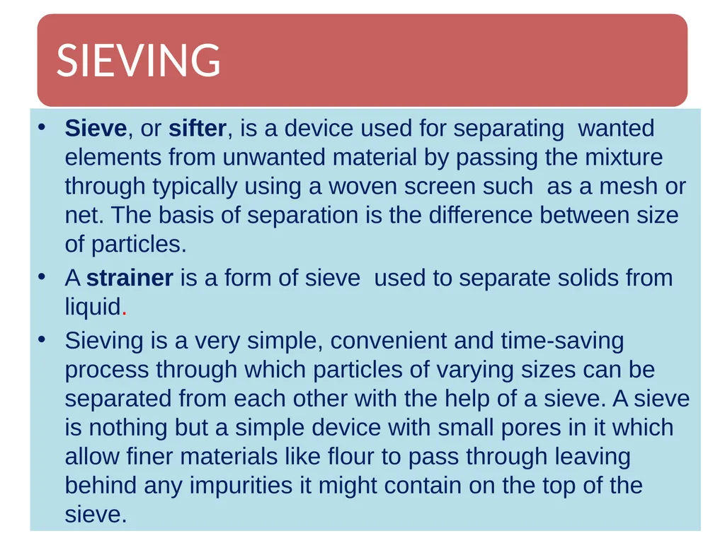 SEPARATION OF SUBSTANCES SCIENCE CLASS 6 - slide 16 of 32