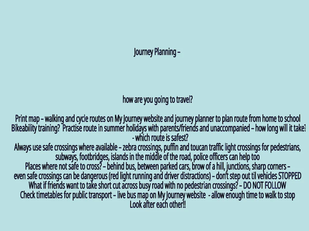 YEAR 6 TRANSITION INDEPENDENT TRAVEL TO SECONDARY - slide 23 of 28
