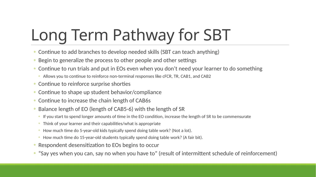 Skill-Based Treatment for Severe Problem Behavior - slide 60 of 69