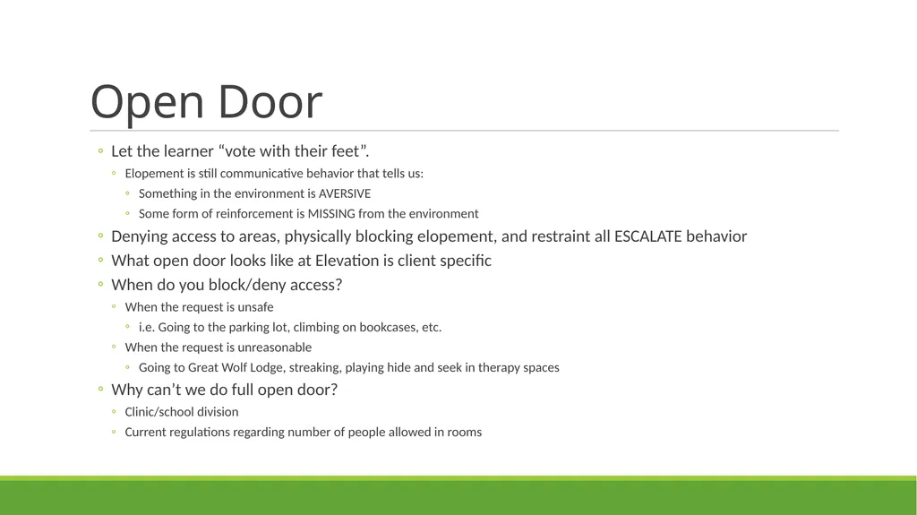 Skill-Based Treatment for Severe Problem Behavior - slide 30 of 69