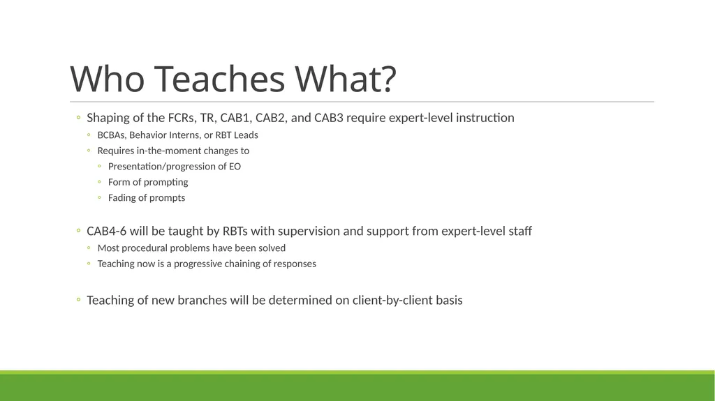 Skill-Based Treatment for Severe Problem Behavior - slide 59 of 69
