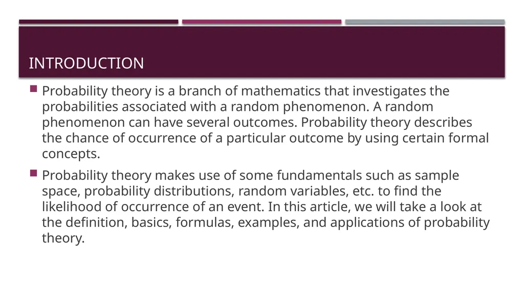 THEORY OF PROBABILITY CHAPTER 1 INTRODUCTION - slide 2 of 11
