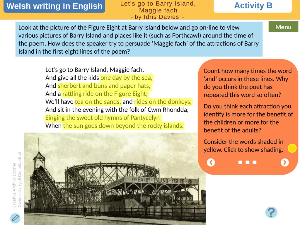 Choose a task Choose a task based on the poem. - slide 3 of 10