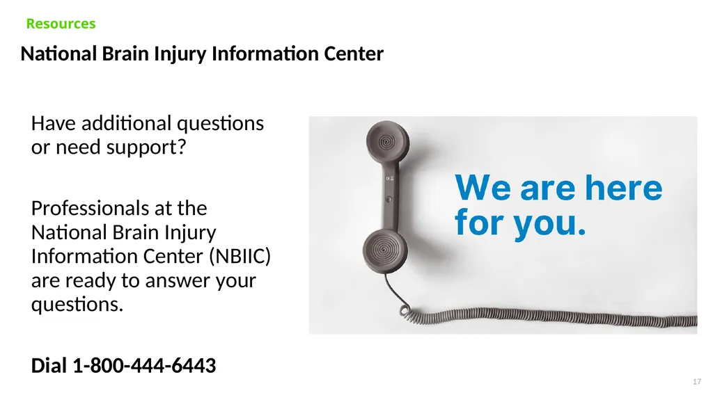 Concussion Conversation Presentation by ______ - slide 17 of 18