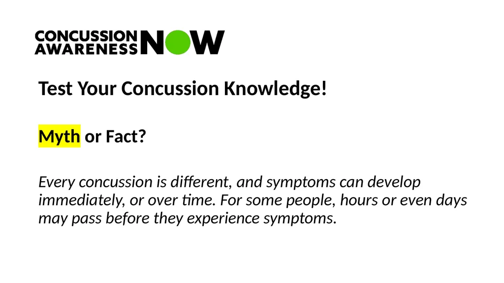 Concussion Conversation Presentation by ______ - slide 10 of 18